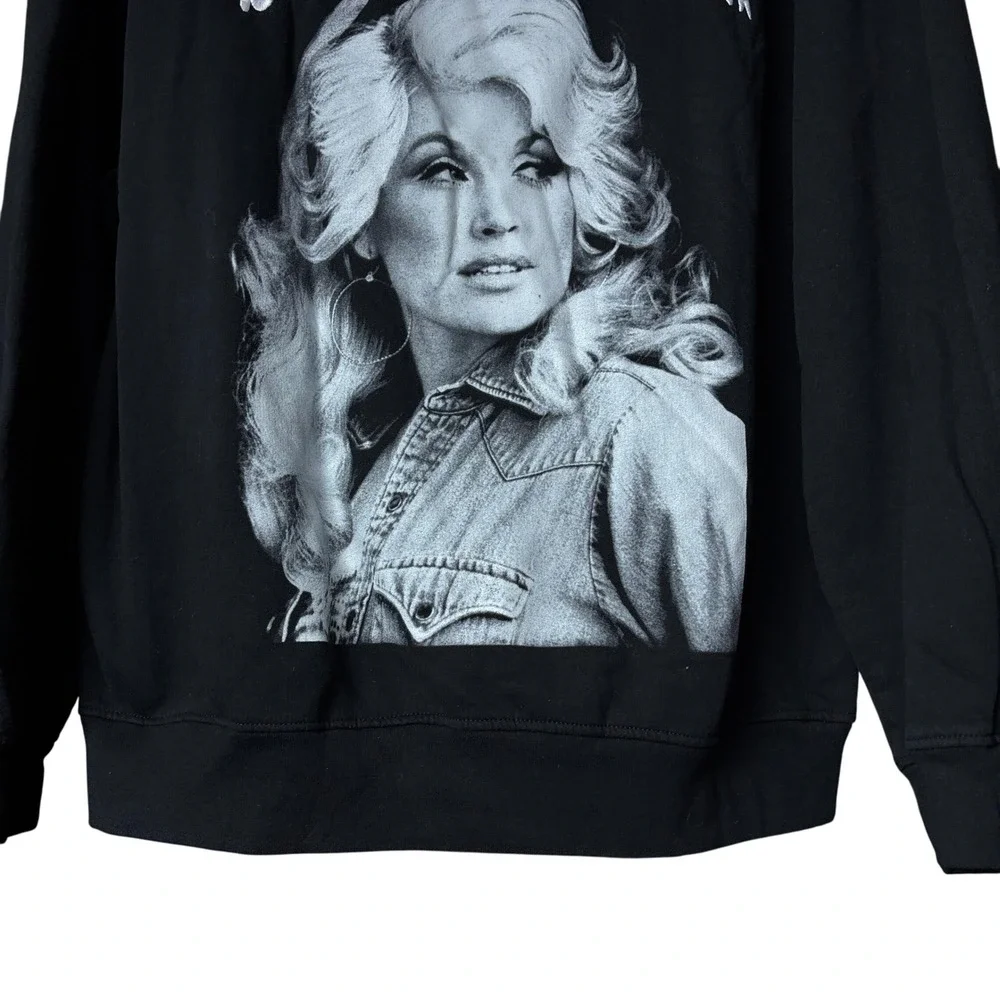 Dolly Parton Licensed Men's size Extra Large Black Crew Neck Sweater Country - Picture 5 of 7